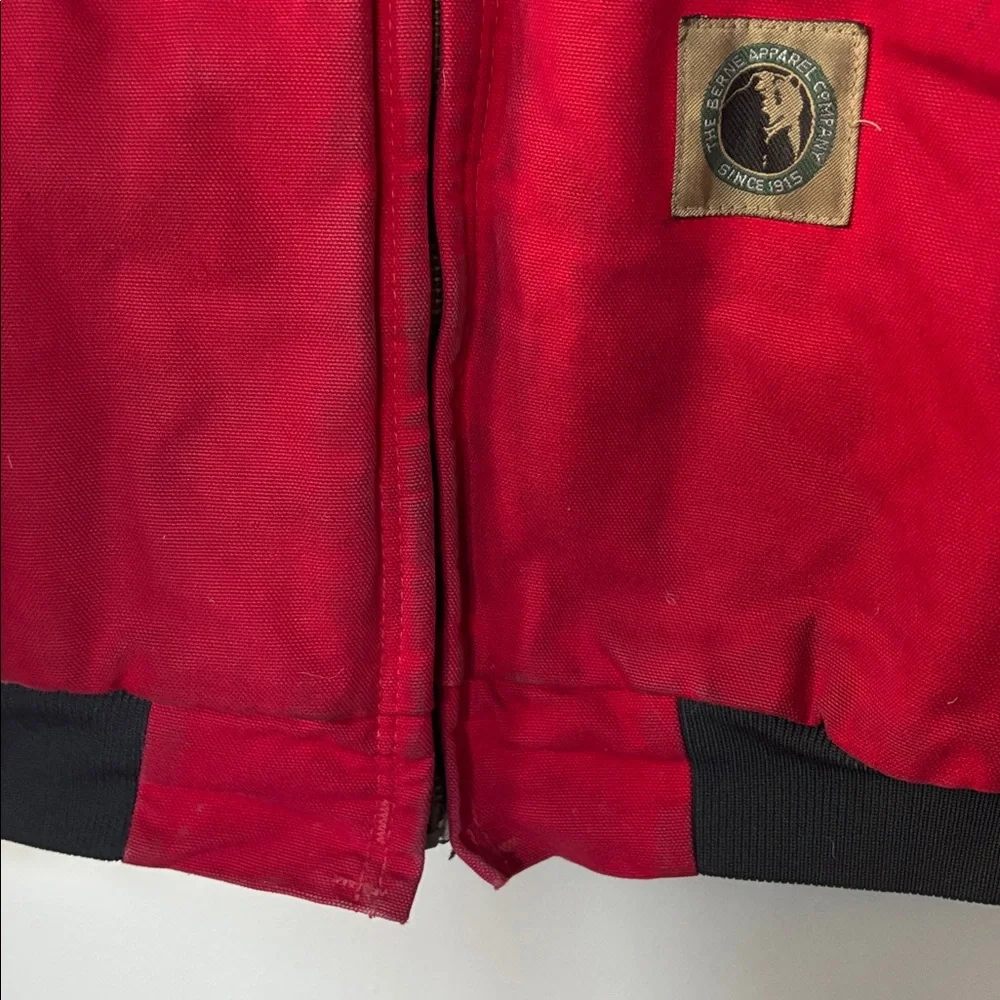 Vintage Berne Apparel Red Canvas Work Bomber Jacket - Picture 11 of 13